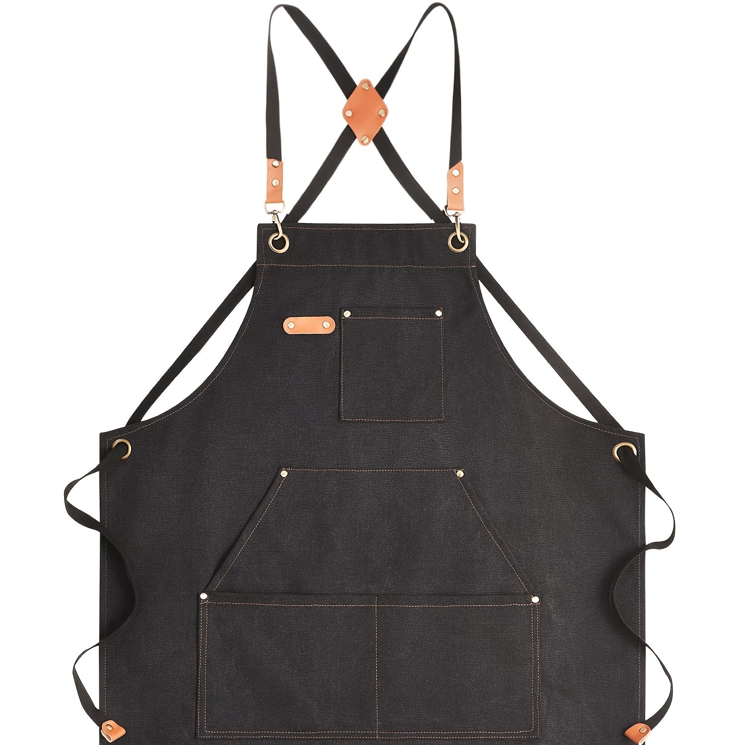 Chef Apron Crossback Canvas Work Apron with Extra Large Pockets for Men Women - Professional Kitchen Cooking BBQ Gardening Workshop Bib Apron Heavy Duty