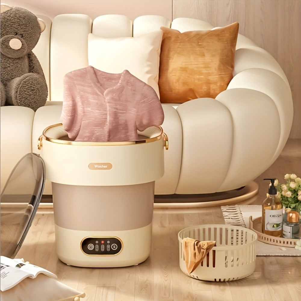 Portable Washing Machine Foldable Mini Washer Large Capacity for Underwear Socks Baby Clothes Apartment Dorm Travel Camping