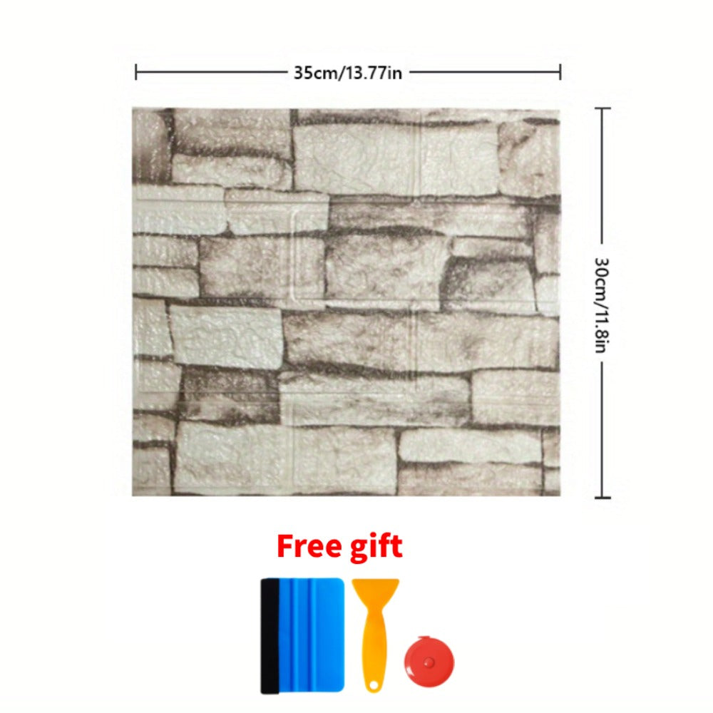 3D Peel and Stick Wood Grain Wallpaper Panels 50/100pcs - Self-Adhesive Waterproof PVC Foam Wall Tiles, Anti-Collision Textured Wall Decor for Bedroom Living Room Kitchen DIY Renovation Cut-to-Fit