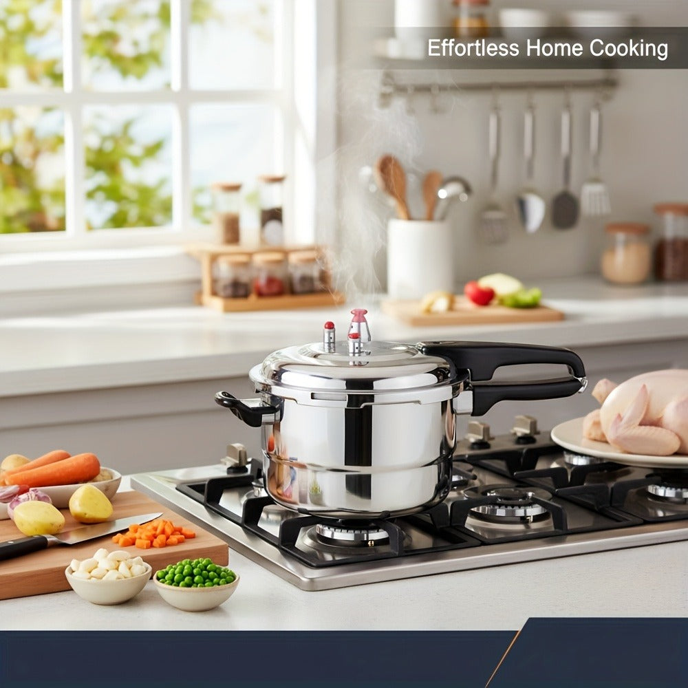 Aluminum Pressure Cooker Stovetop - 4.5Qt & 8Qt with Exhaust Valve & Multiple Safety Protections, Compatible with Gas & Induction Stoves, Canning Rack Included, Family Meals & Catering