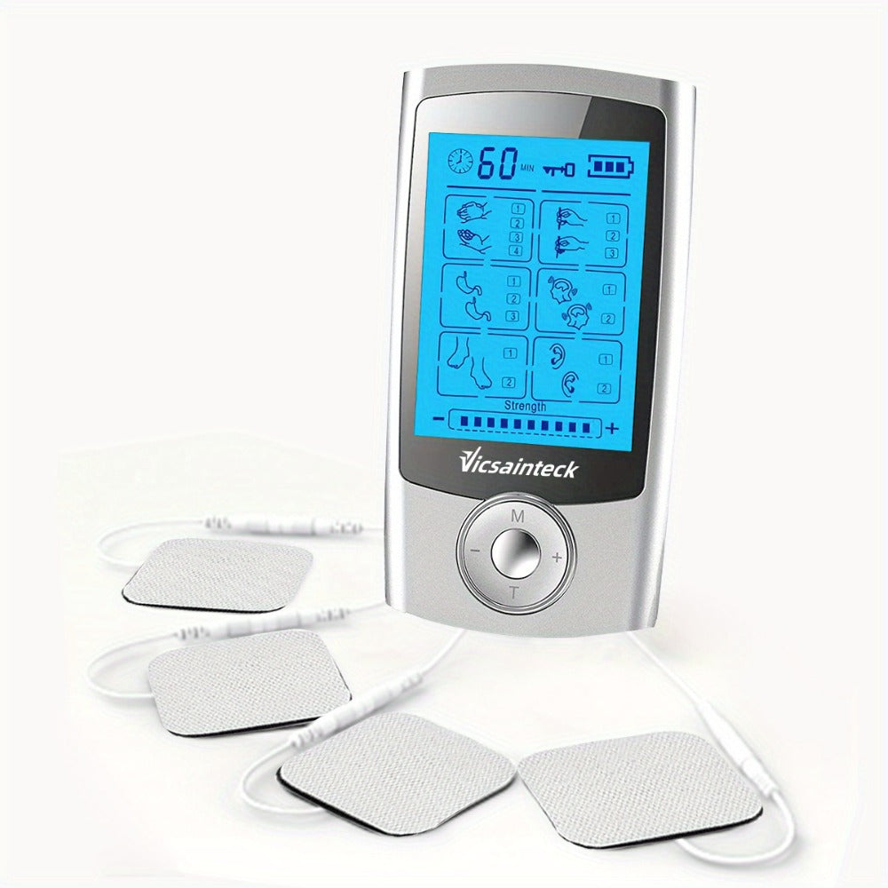 Portable TENS EMS Unit Muscle Massager ¨C 16 Modes 20 Intensity Levels, 4 Electrodes for Back, Shoulder, Leg & Foot Pain Relief, Rechargeable Physical Therapy Device for Men & Women
