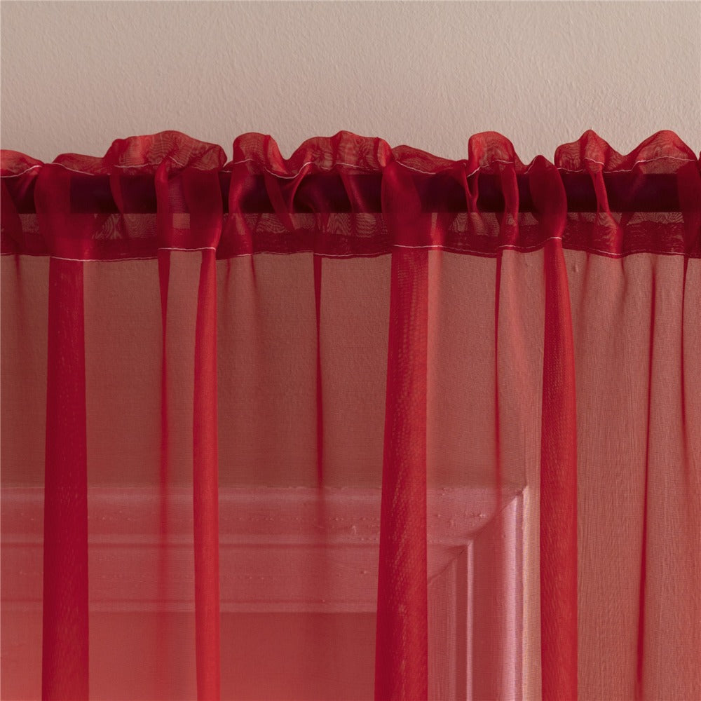 Sheer Curtains 2 Panels Rod Pocket ¨C Light Filtering Privacy Window Drapes for Living Room Bedroom Modern Home Decor