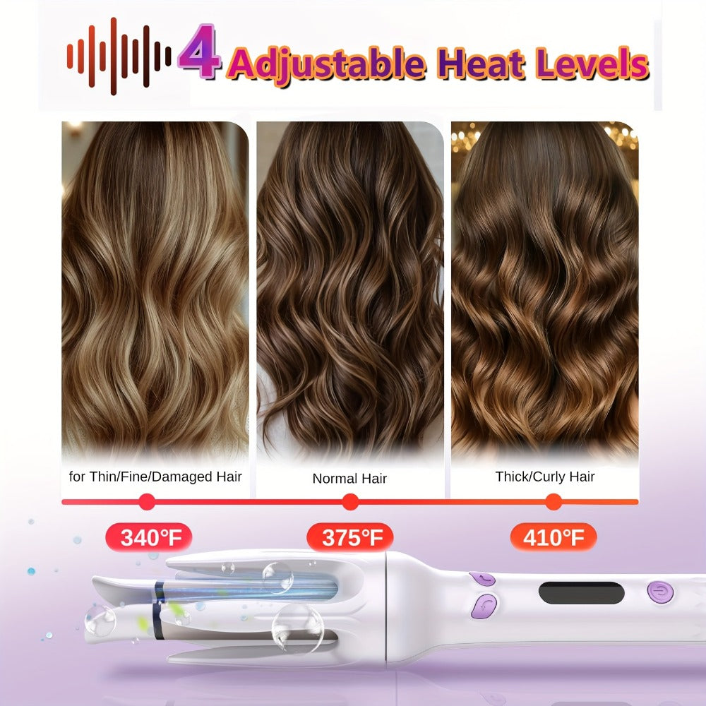 Automatic Hair Curler 28mm Barrel Negative Ion Technology 4 Temperature Settings Fast Heating Portable Travel Hair Curling Wand for Easy Curls Women Gift