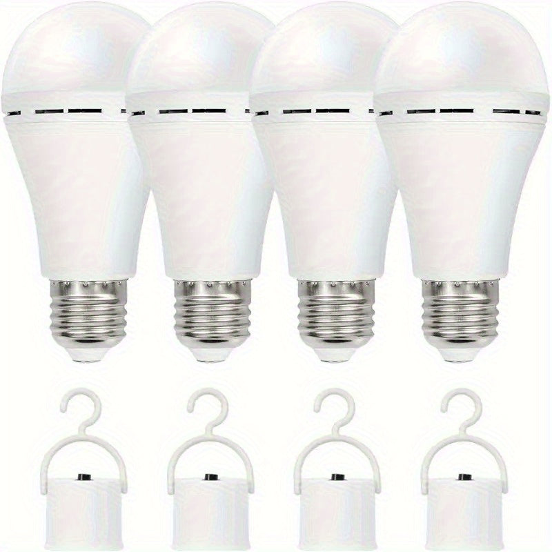 Emergency Light Bulb for Power Outages 2000mAh Rechargeable LED 6000K with Backup Battery ¨C Auto-On Failure Detection, Hangable Emergency Lighting for Home Camping Power Failure, 4 8 12 Pack
