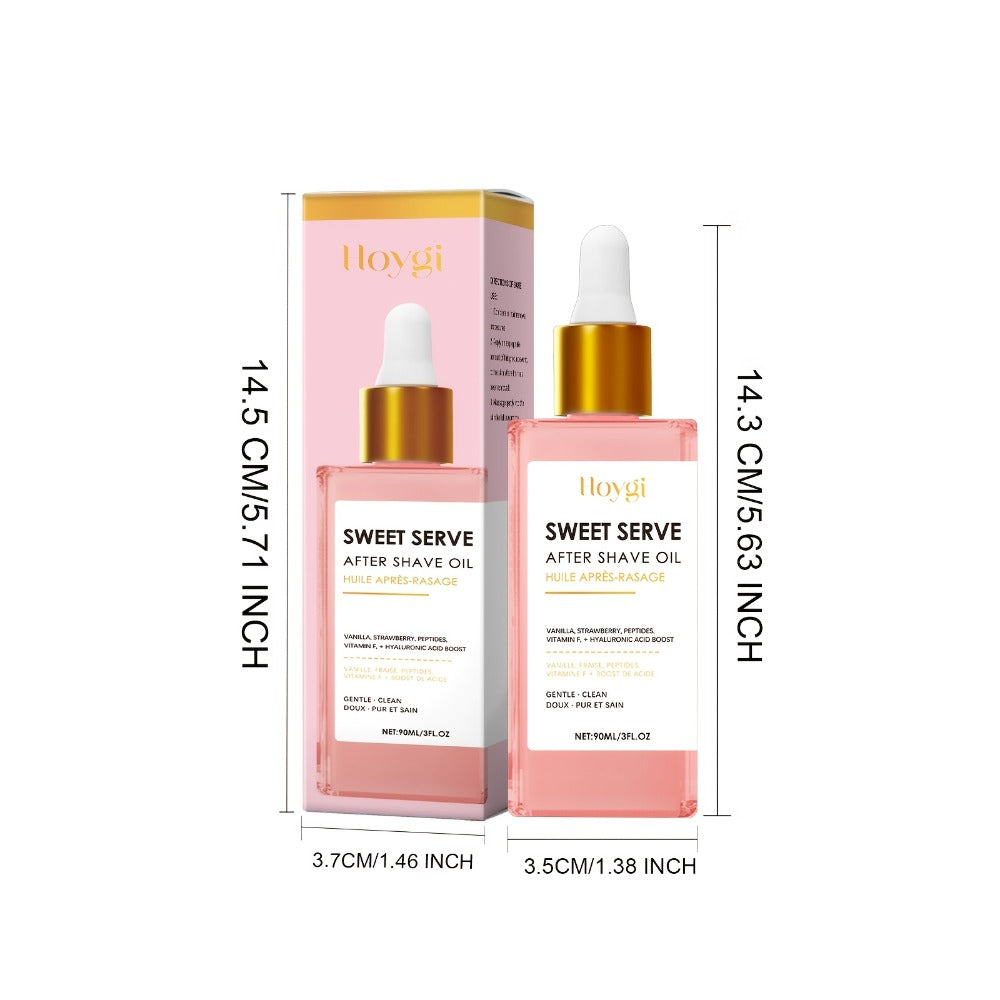 Post-Shave Hair Removal Oil for Women ¨C Strawberry Scent, Hyaluronic Acid & Linolenic Acid, Moisturizing Skin Softener, Portable, 3.04 fl oz