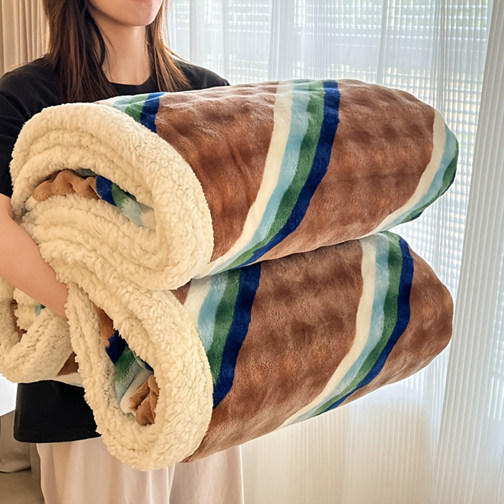 400-450gsm Heavyweight Flannel Blanket ¨C Thick Warm Woven Throw for Bed, Sofa & Bedroom, Machine Washable, 16 Patterns, 4 Sizes