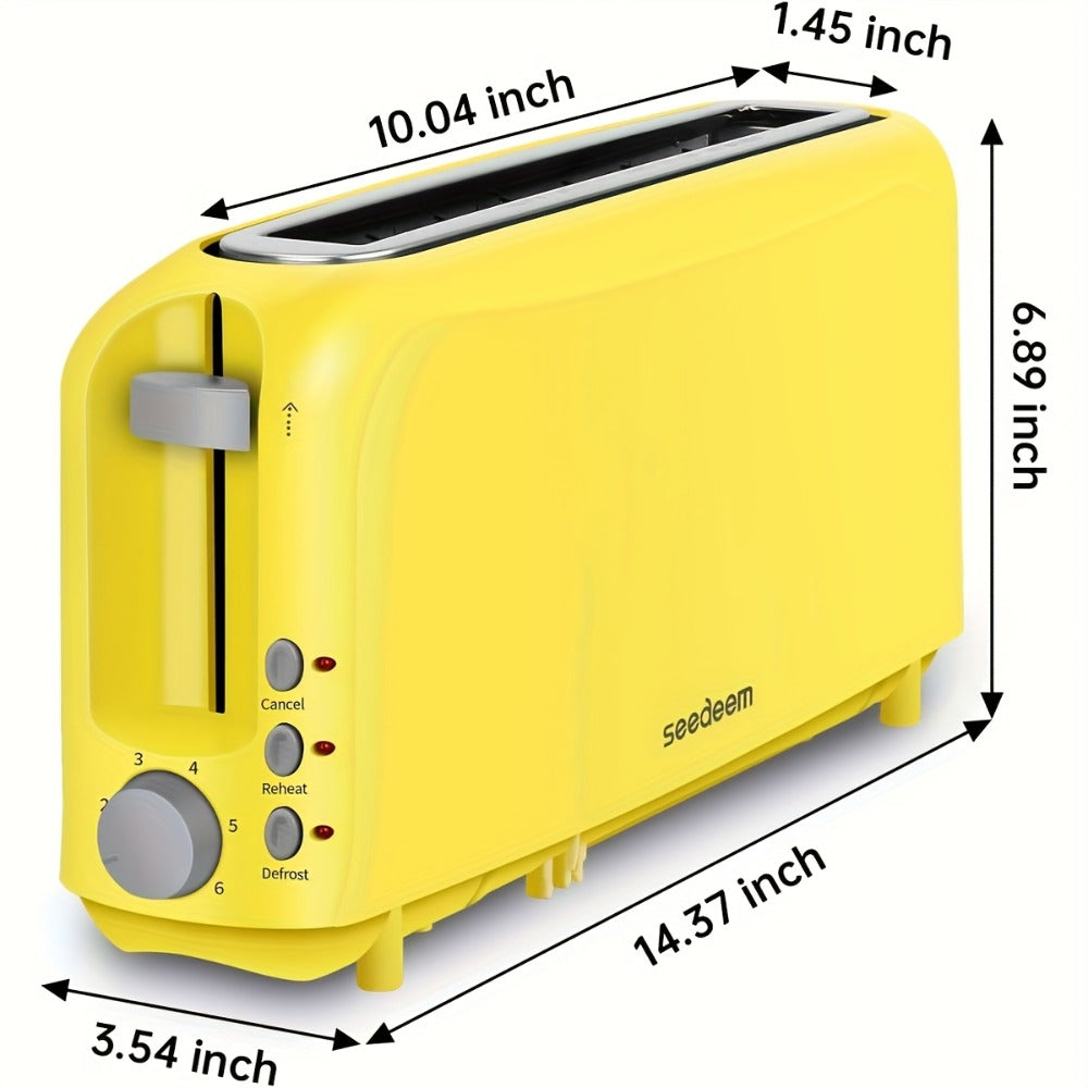 2-Slice Toaster Slim Ultra-Thin Design ¨C 6 Browning Settings, 10¡± Long Slot, Reheat & Defrost Functions, Auto Shut-Off, Removable Crumb Tray, 6 Colors Available