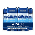 Antiperspirant Deodorant for Men Gillette Clinical 72-Hour Protection ¨C Clear Gel Cool Wave Scent, 3.8 oz, Pack of 4, Anti-White Mark, Prescription Strength Sweat Defense
