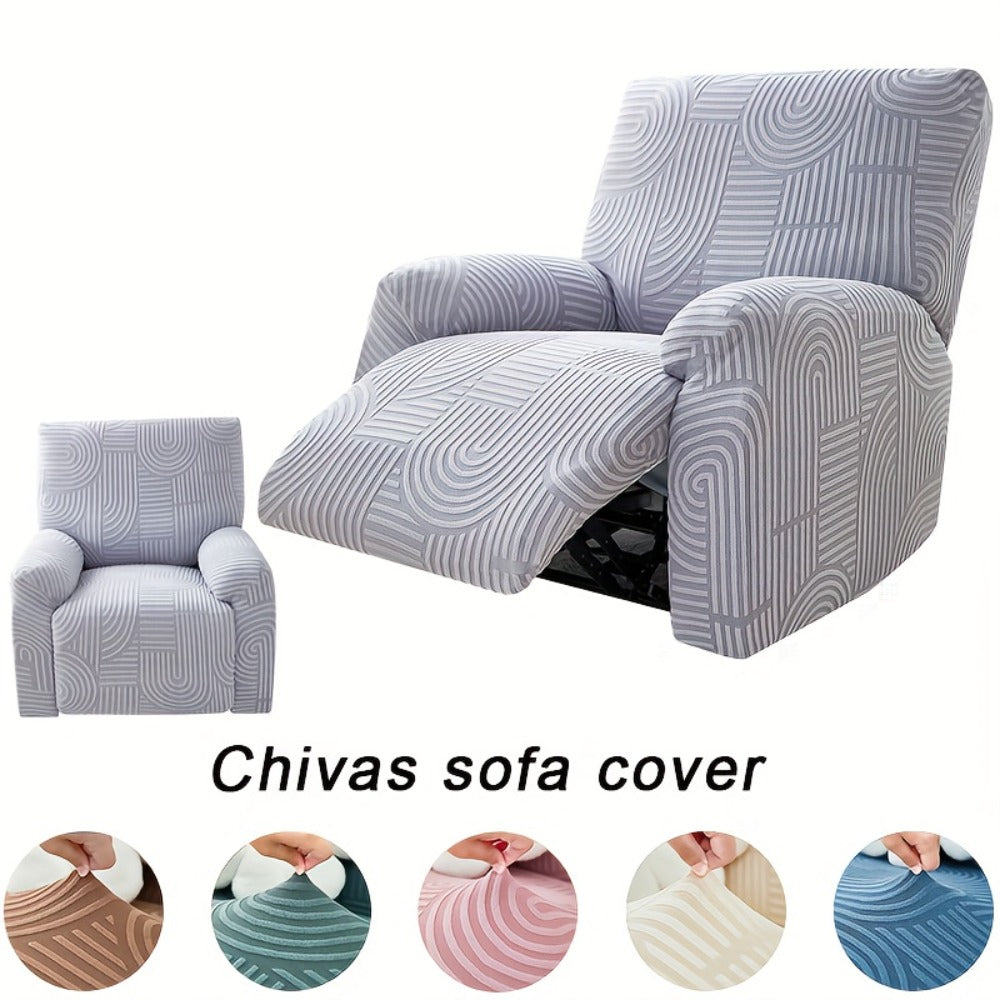 Recliner Chair Cover Elastic Jacquard Single Seat Armchair Slipcover Stretch Furniture Protector for Living Room Bedroom Office Relaxing Reclining Chair Sofa Cover Multiple Colors