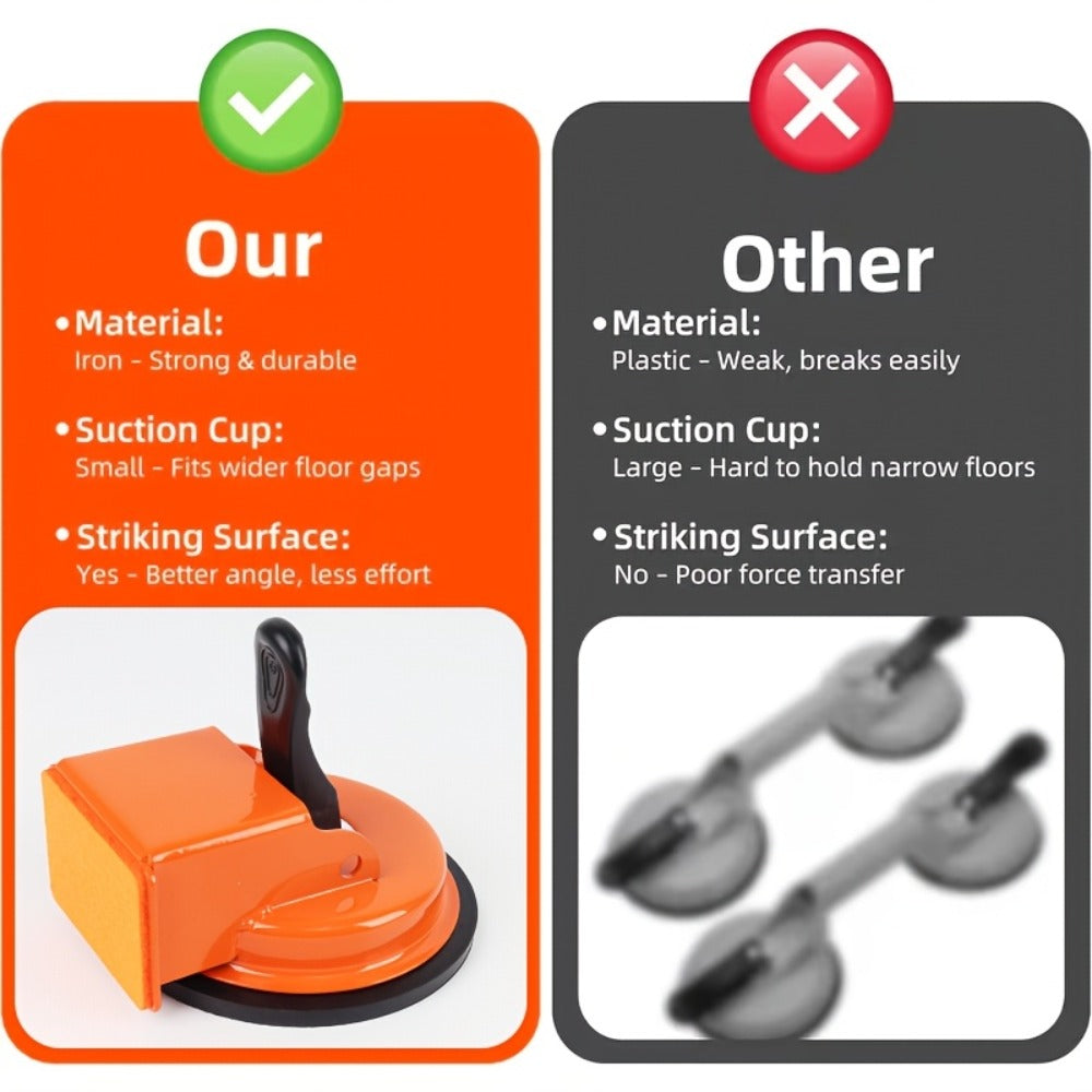 Floor Gap Fixer Tool with 4.84¡± Suction Cup, Laminate Floor Gap Repair Tool Kit for Vinyl Plank Hardwood Floors, Professional Plank Grabber with Metal Body & Felt Pad, Floor Installation Repair Tool