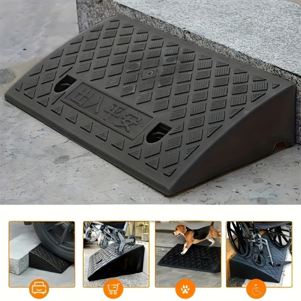 Curb Ramp Heavy Duty Plastic 3000 lb Portable Lightweight for Car SUV Motorcycle Bike Wheelchair Scooter Driveway Sidewalk Loading Dock Garage Outdoor Use Mobility Aid Ramp 2/4 Pack Black