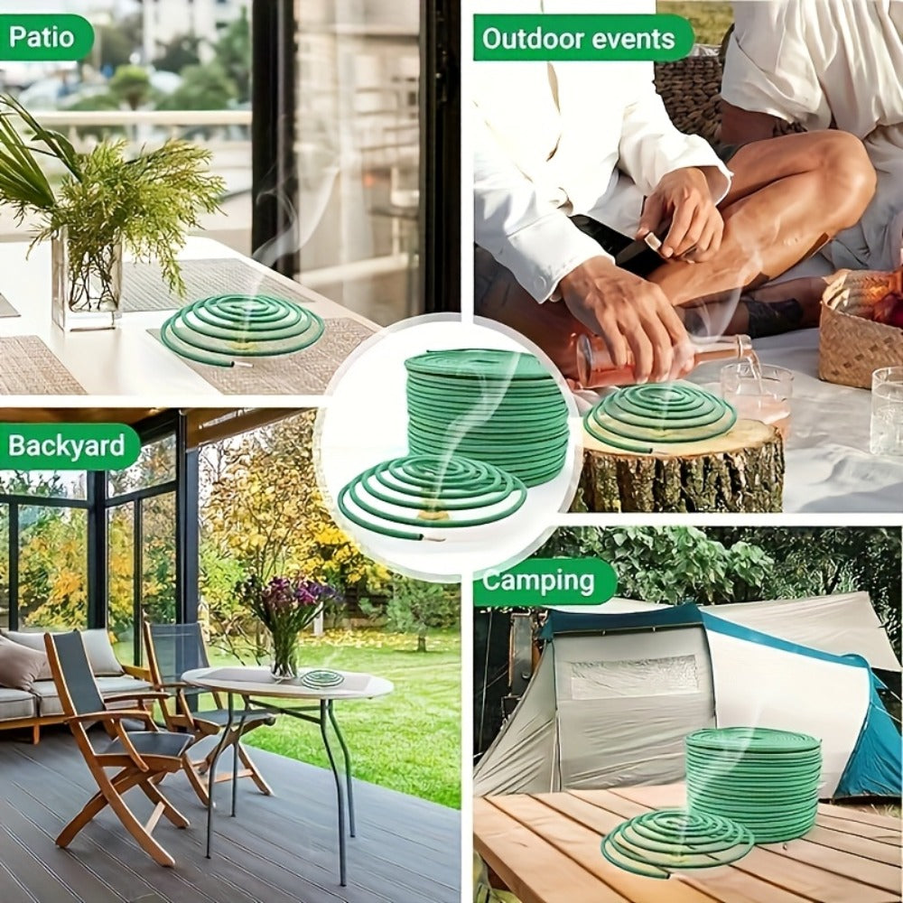 Citronella Incense Coils 48pcs with Holder ¨C Lemongrass Mosquito Repellent for Outdoor Patio Pool Porch Deck Camping Hiking