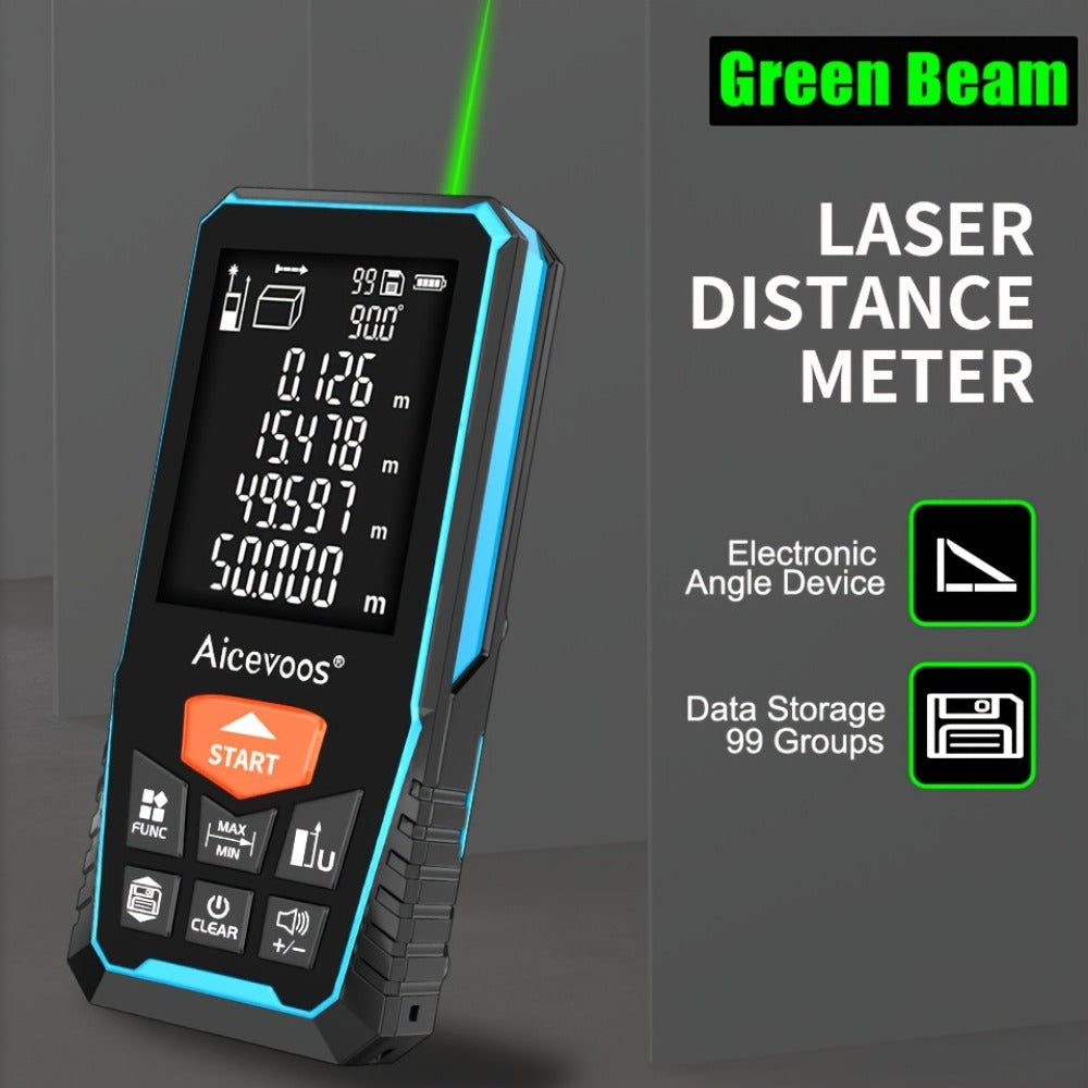 Laser Distance Meter Green Beam Digital Rangefinder 50M 70M 100M 120M Laser Tape Measure with LCD Display for Construction Surveying Indoor Outdoor Measuring
