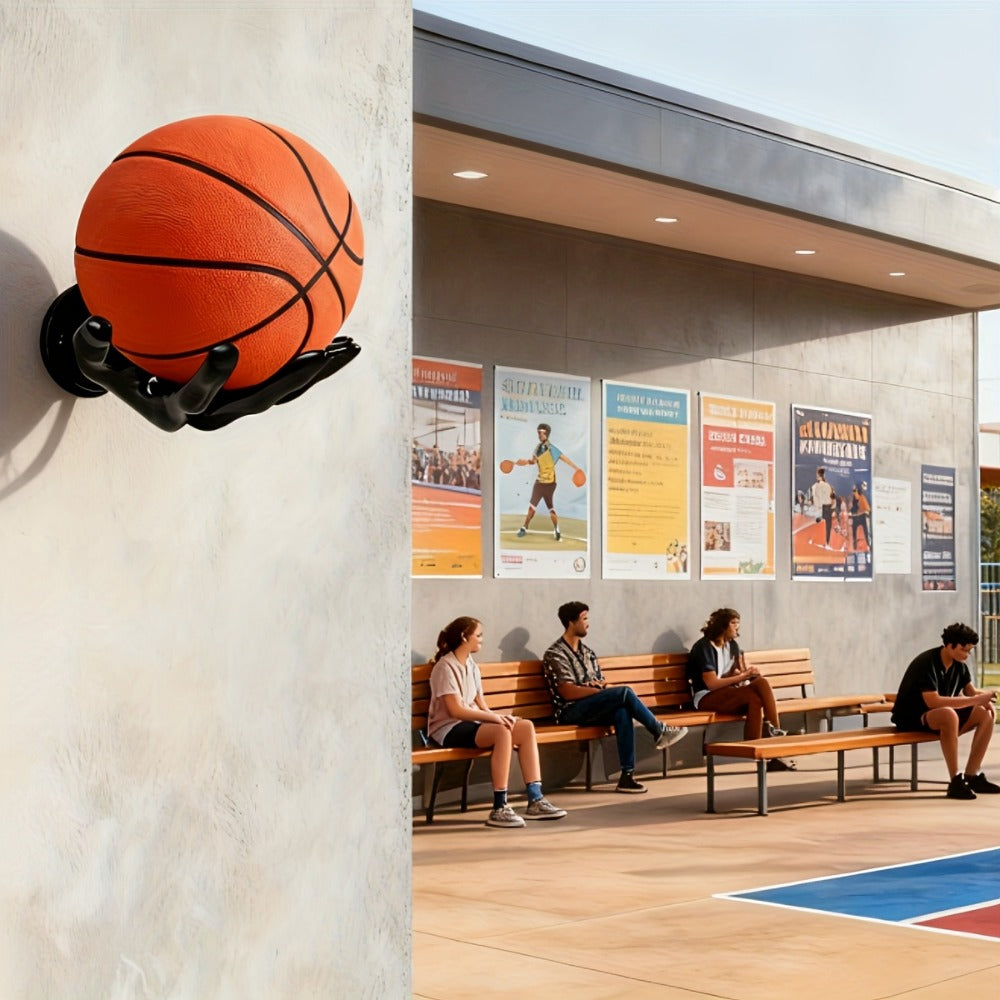 Wall Mounted Hand Shape Sports Ball Display Shelf - Decorative Storage Organizer for Basketball Football Volleyball Rugby Baseball Collection