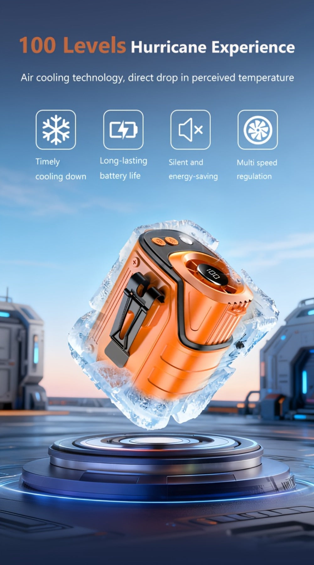 3-in-1 Portable Waist Fan with LED Flashlight & Power Bank | Rechargeable Clip-On Cooling Fan for Outdoor Work, Camping & Construction Sites, 3600mAh Battery, Digital Display