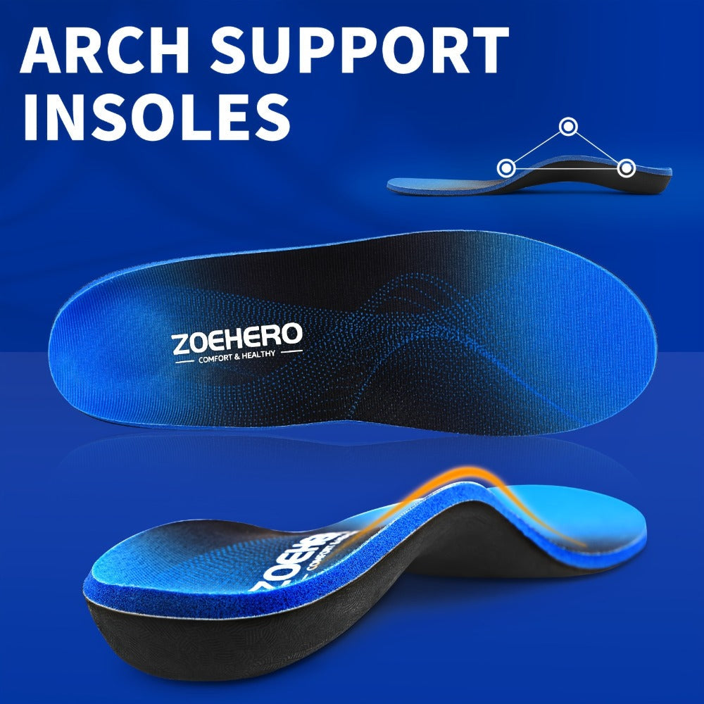 Heavy Duty Arch Support Insoles ¨C High-Density PU Foam, Deep Heel Cup, Shock Absorbing for Work Boots, Hiking, Sports & Standing All Day | Men & Women