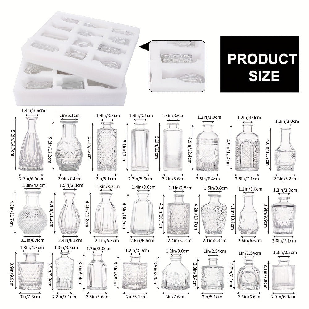 Mini Clear Bud Vases Set Wedding Centerpieces for Tables Small Glass Flower Vases for Birthday Party Anniversary Home Decor Mother's Day Bulk Set 9 12 24 36 54pcs