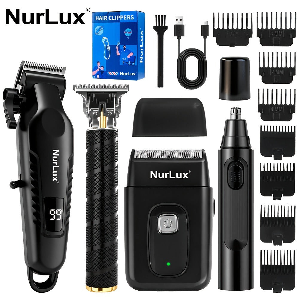 Men's Grooming Gift Box Set ¨C Dragon & Phoenix Design, 2/4pcs Kit with Shaver, Hair Clipper, Nose Hair Remover & T9 Detail Trimmer for Shaving, Hair Cutting & Nose Hair Removal