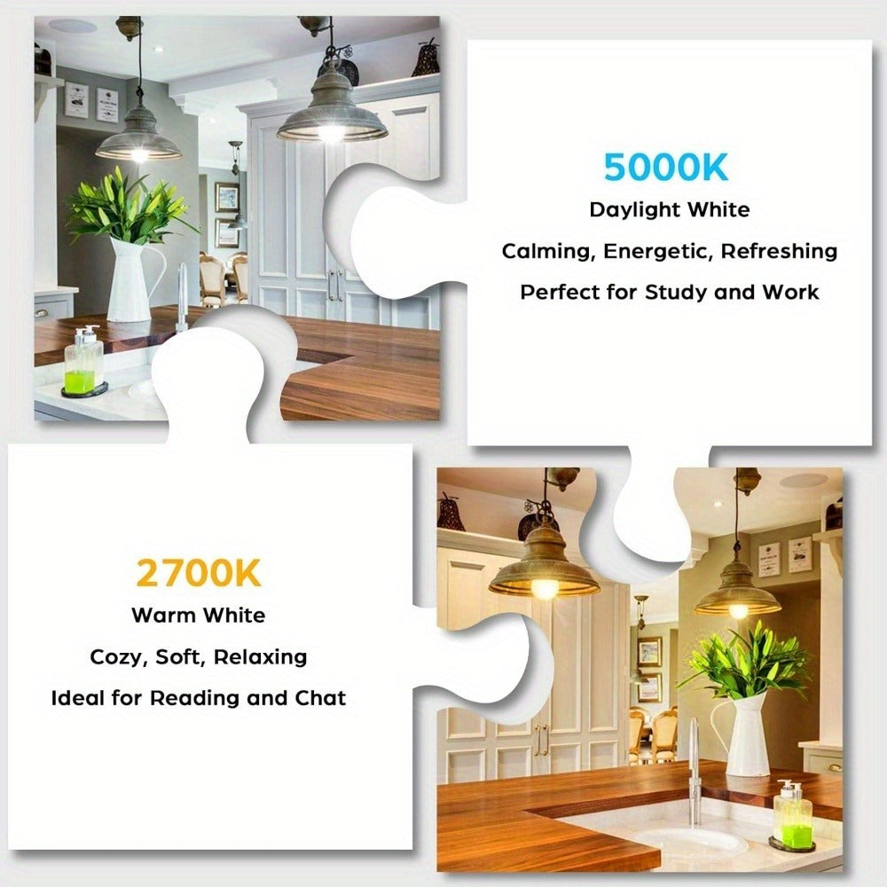 LED Light Bulbs 100W Equivalent A19 13W E26 Base 1500 Lumens Super Bright Non-Dimmable No Flicker Bulb for Home Bedroom Office Lamp 3000K Warm White 5000K Daylight 12 Pack 24 Pack