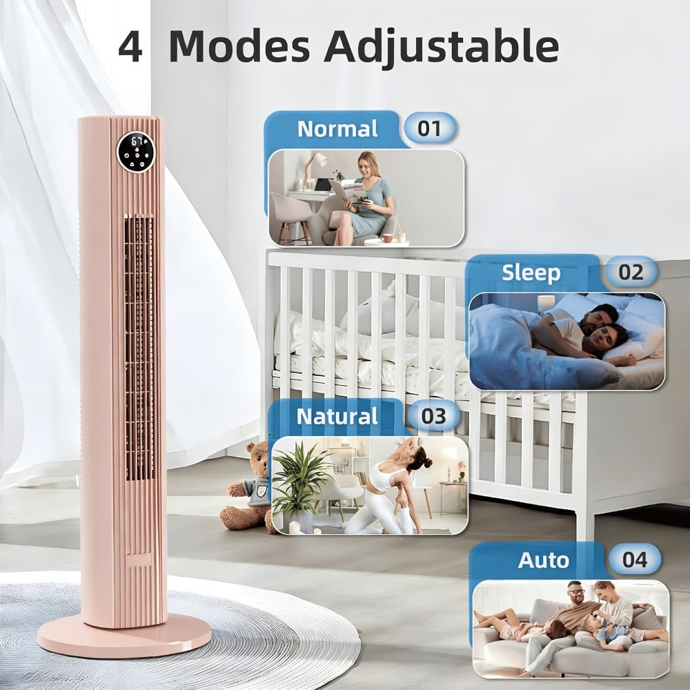 Tower Fan 35-Inch Bladeless 85¡ã Oscillating Standing Floor Fan 3-Speed Quiet Cooling with 12H Timer for Bedroom Office Living Room Home