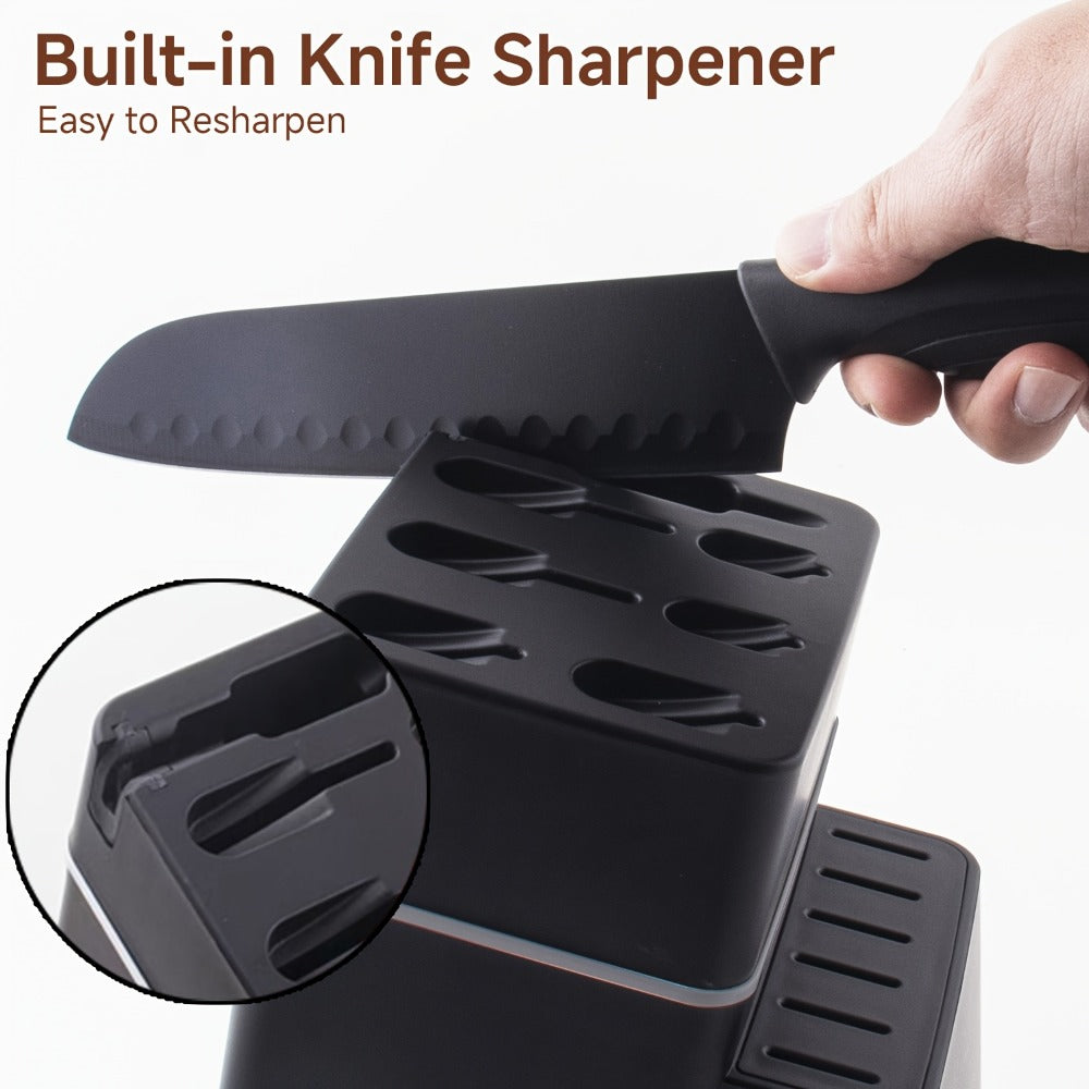 Kitchen Knife Set 15 Piece with Block & Scissors ¨C Professional Chef Knives High Carbon Stainless Steel, Ultra-Sharp Blade, Ergonomic Handle, Home & Restaurant Use, Ideal Holiday Gift