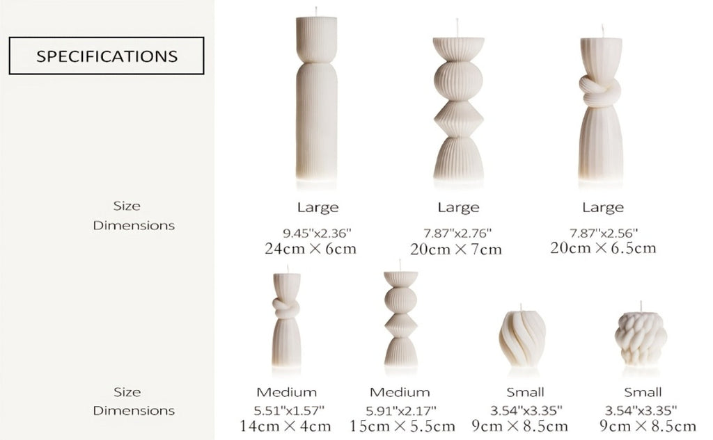 Ribbed Pillar Candles 7-Pack Large Soy Wax, Handmade Aesthetic Pillar Candle Set for Home Decor, Wedding Centerpiece, Shelf Decor, Dining Table & Housewarming Gift ¨C White, Black, Blue, Orange with Glitter