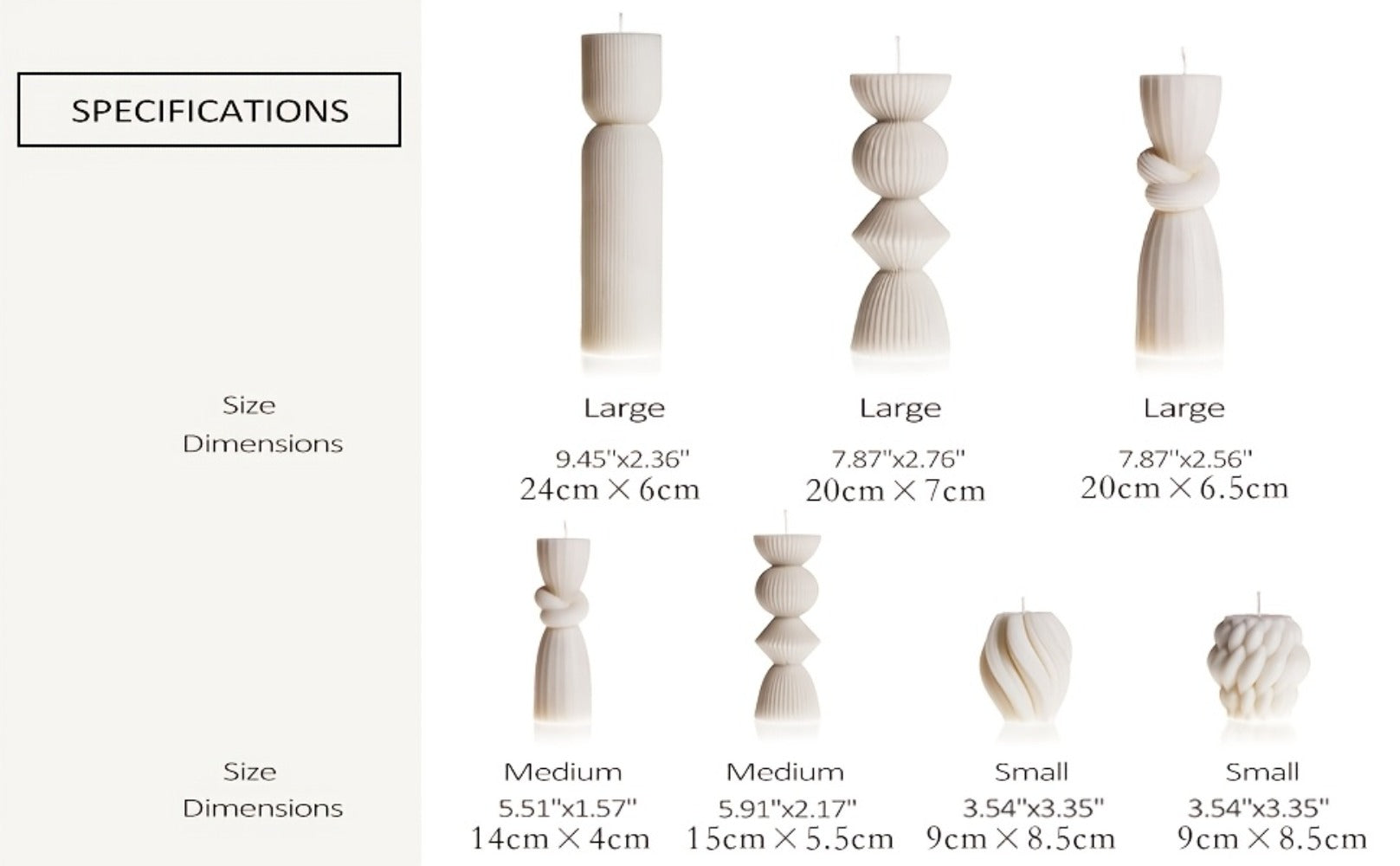 Ribbed Pillar Candles 7-Pack Large Soy Wax, Handmade Aesthetic Pillar Candle Set for Home Decor, Wedding Centerpiece, Shelf Decor, Dining Table & Housewarming Gift ¨C White, Black, Blue, Orange with Glitter