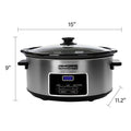 Digital Slow Cooker 6 & 7 Quart Programmable with Non-stick Ceramic Bowl, Countdown Timer & Keep Warm ¨C Oval Glass Lid Crock Pot for Family Meals Soups Stews Holiday Cooking