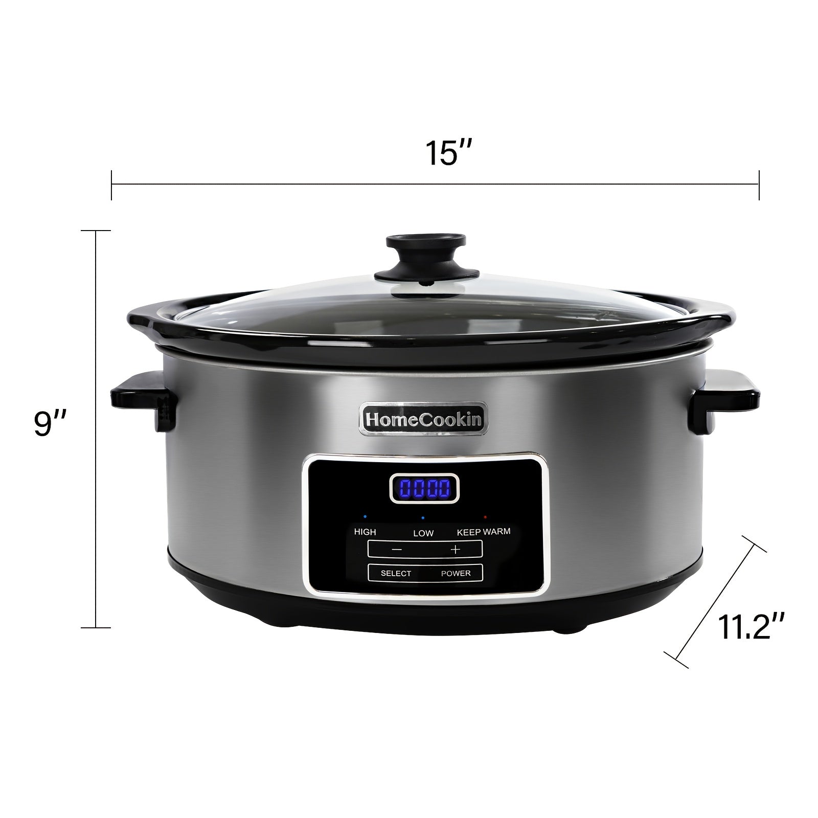 Digital Slow Cooker 6 & 7 Quart Programmable with Non-stick Ceramic Bowl, Countdown Timer & Keep Warm ¨C Oval Glass Lid Crock Pot for Family Meals Soups Stews Holiday Cooking