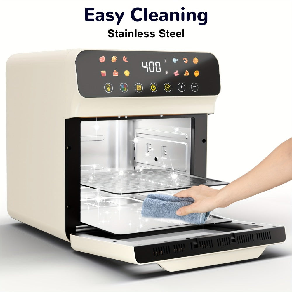 Air Fryer Oven 12-in-1 Large 12-Quart Smart Countertop Oven with 12 One-Touch Preset Functions, Smart Cook Program, Viewing Window, Interior Light, Adjustable Time & Temp, Oil-Free Family Cooker