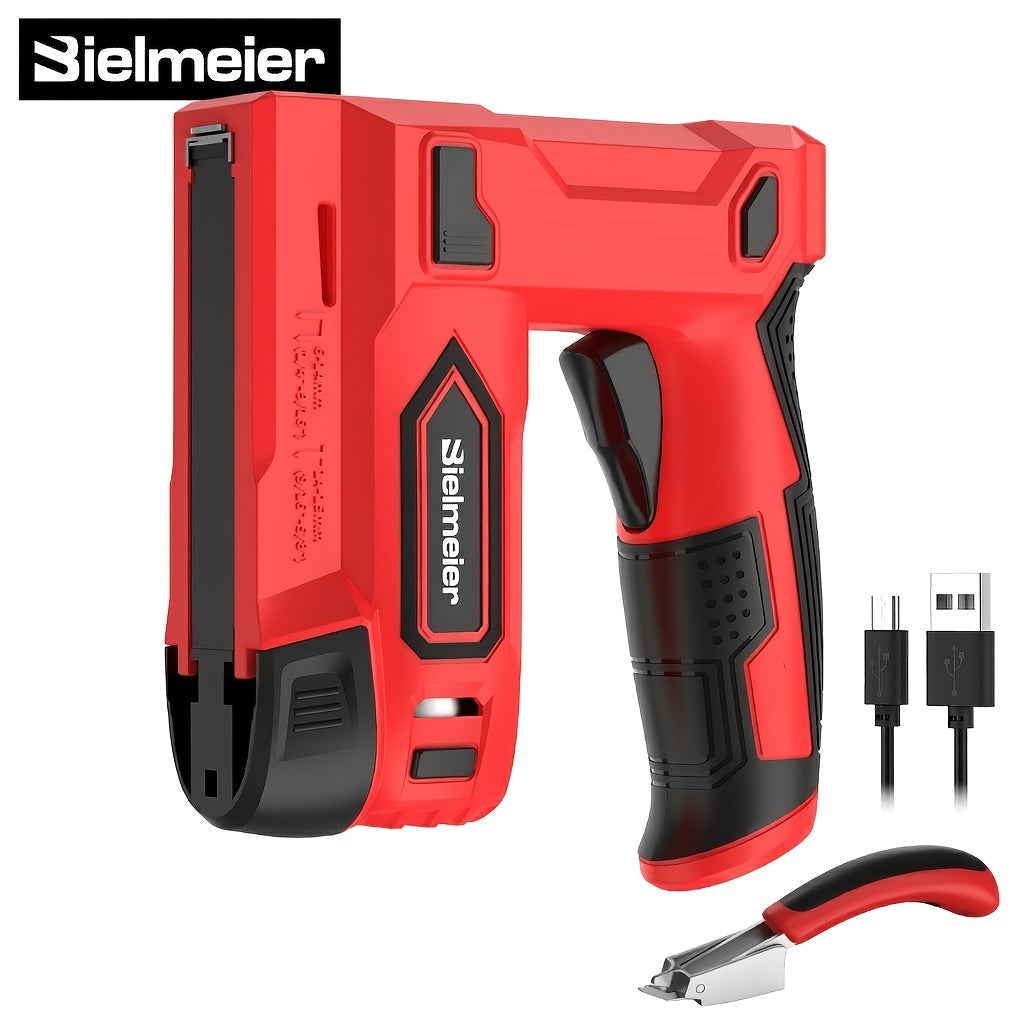 Cordless Stapler Brad Nailer 2-in-1 4V / 20V No Compressor ¨C Lightweight with Battery, Charger & 1600pcs Nails & Staples, for Carpentry, Home Improvement, Upholstery & DIY ¨C Multiple Colors & Upgrade Versions