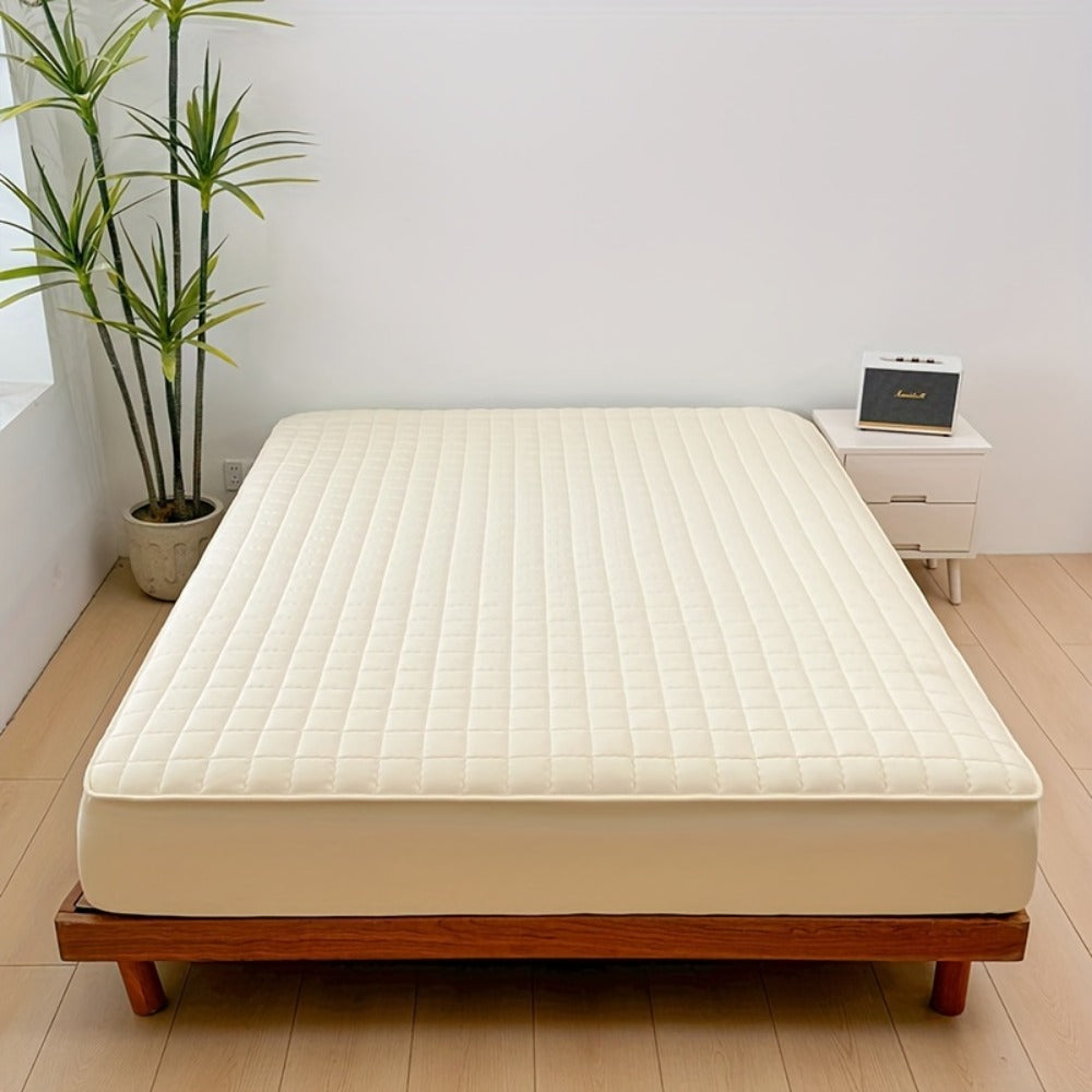 Quilted Waterproof Mattress Protector Soft Breathable Mattress Cover with Deep Pocket for Full Queen King - Solid Color Bedding Pad for Bedroom Guest Room Hotel Apartment School