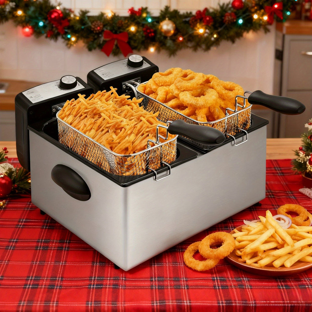 Deep Fryer 1500W Electric ¨C Non-Stick Stainless Steel Frying Pot with Adjustable Temperature Control & Frying Basket, 1.5L / 2.5L / 3L / 5L / 6L Capacity for Home Kitchen