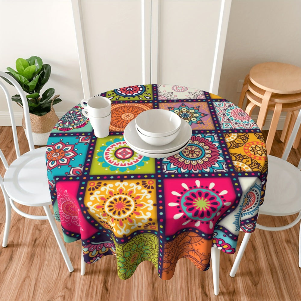 Mandala Bohemian Tablecloth Round & Rectangle Colorful Festival Party Table Cover Home Decor