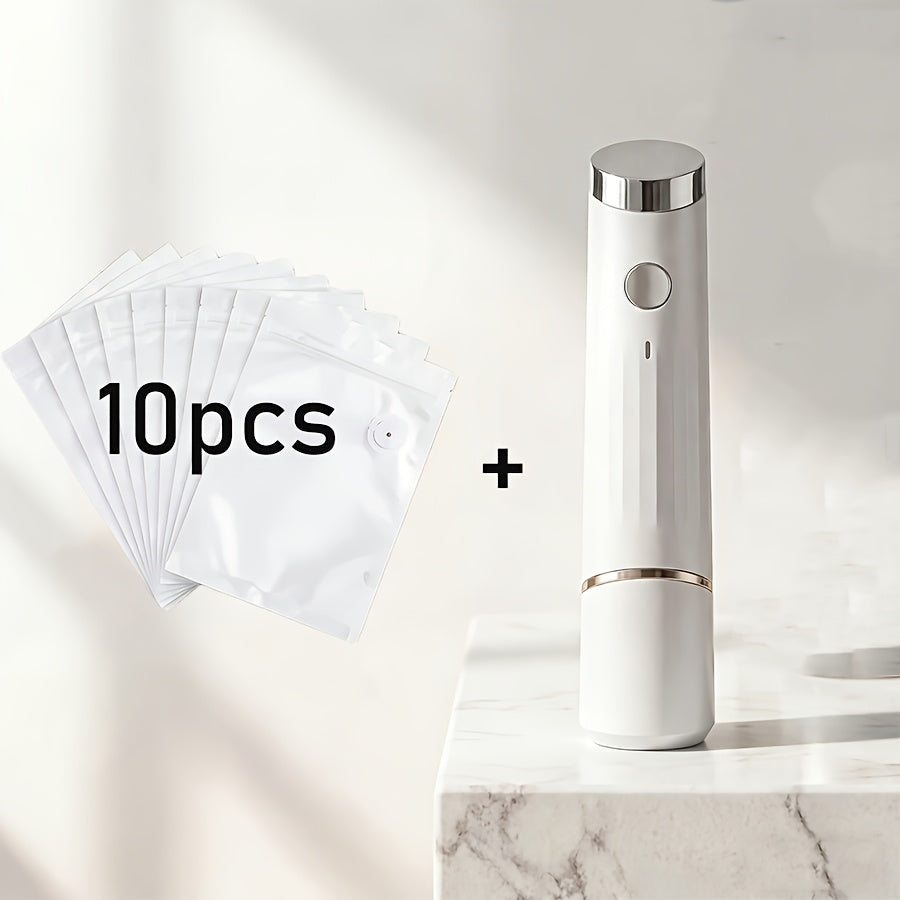Vacuum Sealer Machine with 10 Reusable Bags ¨C Handheld Food Vacuum Sealer Kit, BPA-Free Seal Bags, Portable Meal Saver for Sous Vide & Freezer Storage