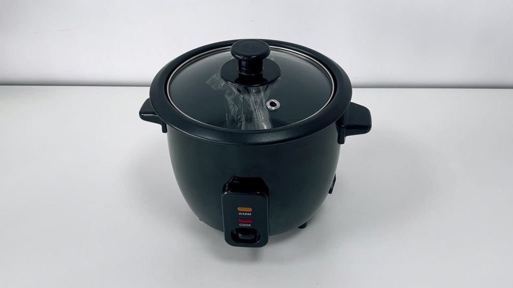 Rice Cooker Small Mini 3-Cup Uncooked 6-Cup Cooked ¨C 1.5Qt Electric Rice Pot with Auto Keep Warm, One-Touch Operation, Oatmeal Cooker & Soup Maker for Individuals & Small Families, Black