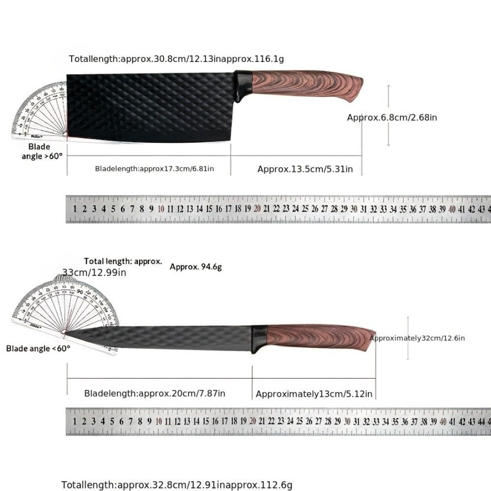 Kitchen Knife Set 6-Piece Professional Chef's Knife Set | High Carbon Stainless Steel Ultra-Sharp Blades | Non-Stick Ergonomic Wooden Handle | Chef Slicing Scraper Scissors | Home & Gift Box Set