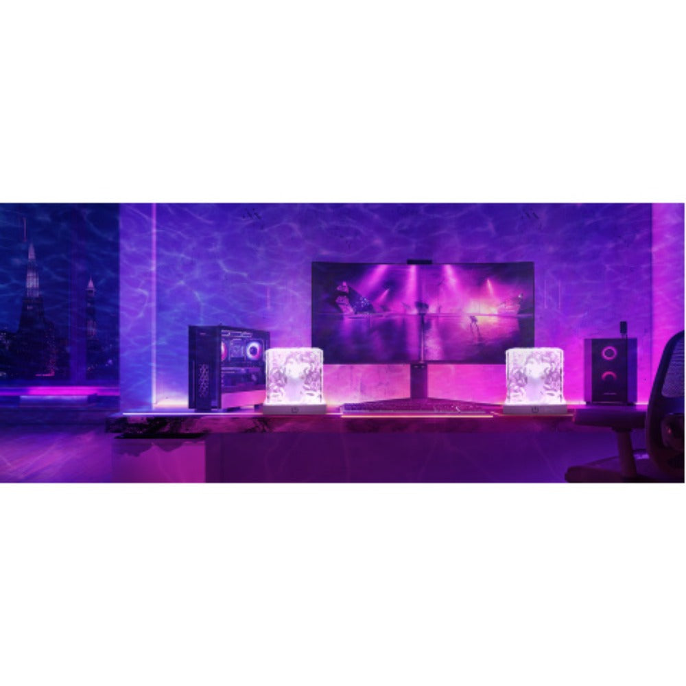 RGB Night Light Rechargeable 16-Color Ocean Wave Projection Lamp - Rotating Flame Water Ripple Remote Dimming for Bedroom Bar Restaurant Display Cabinet Decor