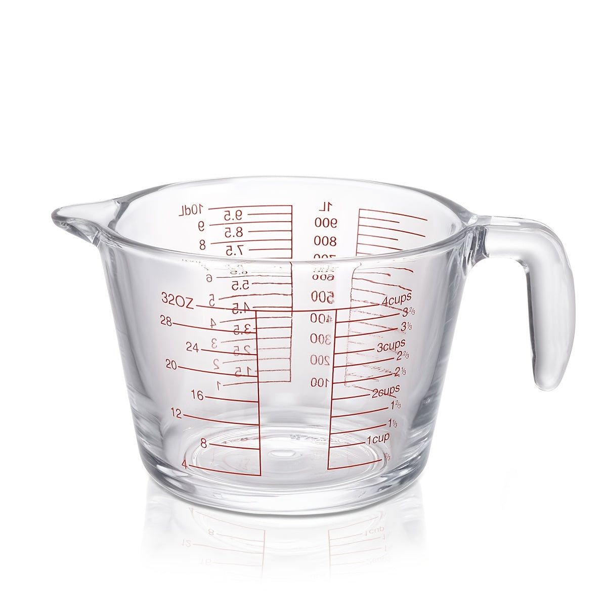 Glass Measuring Cups Set ¨C Food Grade Borosilicate Measuring Cup with Handle & Spout, Microwave & Oven Safe, for Home Baking, Cooking & Kitchen Use, Available in 10oz, 17oz, 34oz & 3-Piece Set