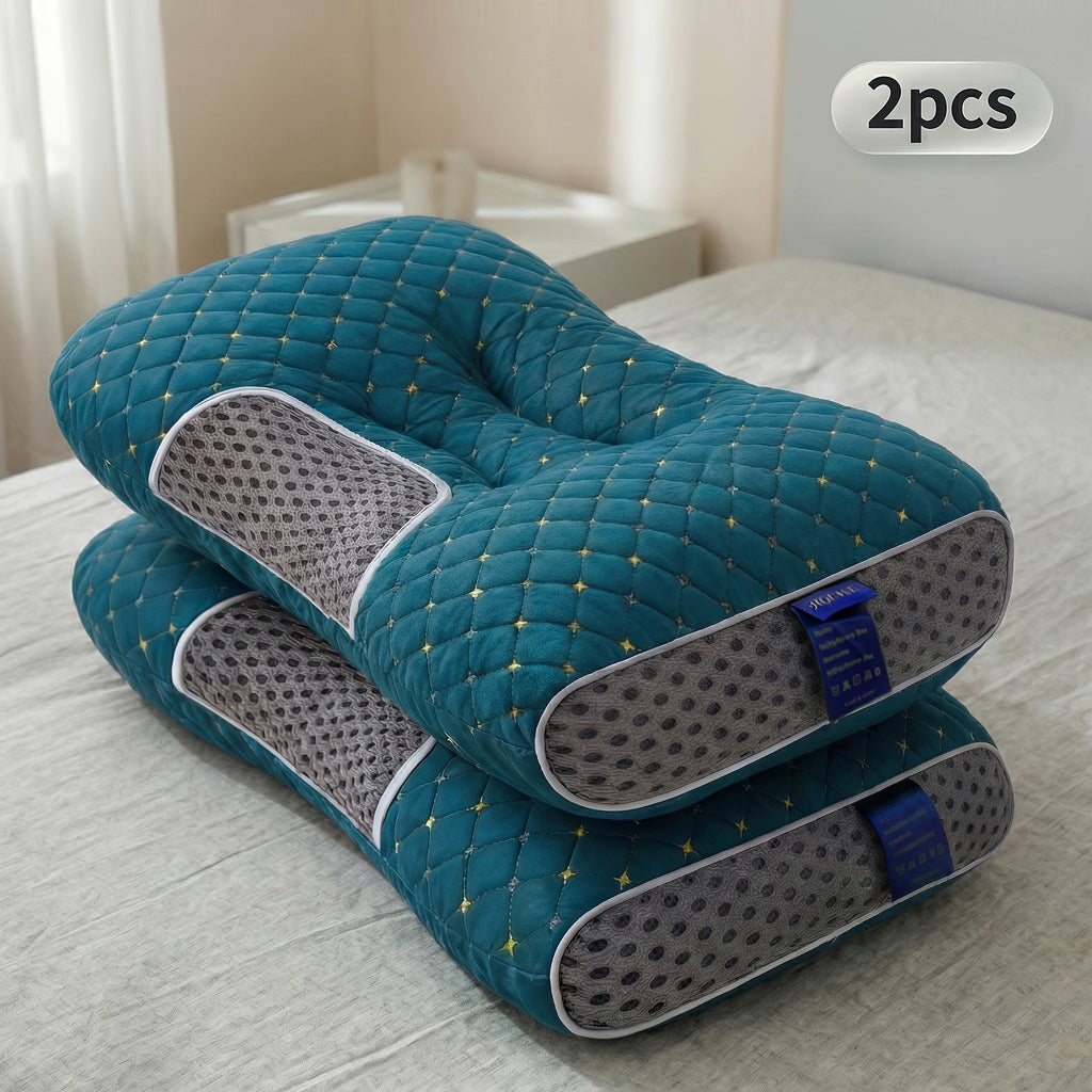 Neck Pillow 2 Pack ¨C Breathable Memory Foam Travel Pillow with Removable Zippered Cover, Ergonomic Cervical Support for Neck & Shoulder Pain Relief