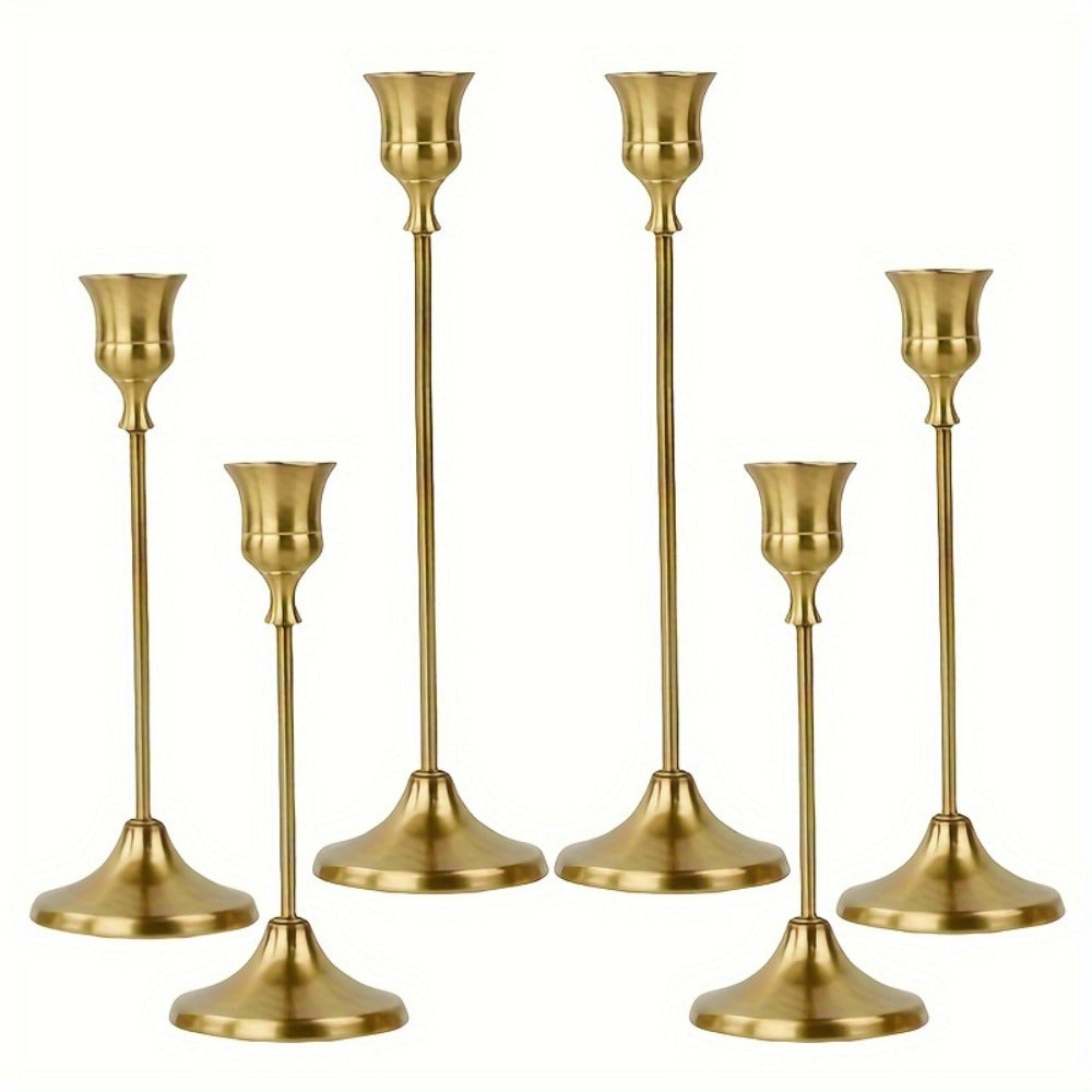 Metal Bell Candlestick Holders Set ¨C Vintage Copper & Black Taper Candle Holders for Wedding Centerpieces, Christmas Table Decor, Halloween, Anniversary, Birthday Party, Home & Hotel Decoration