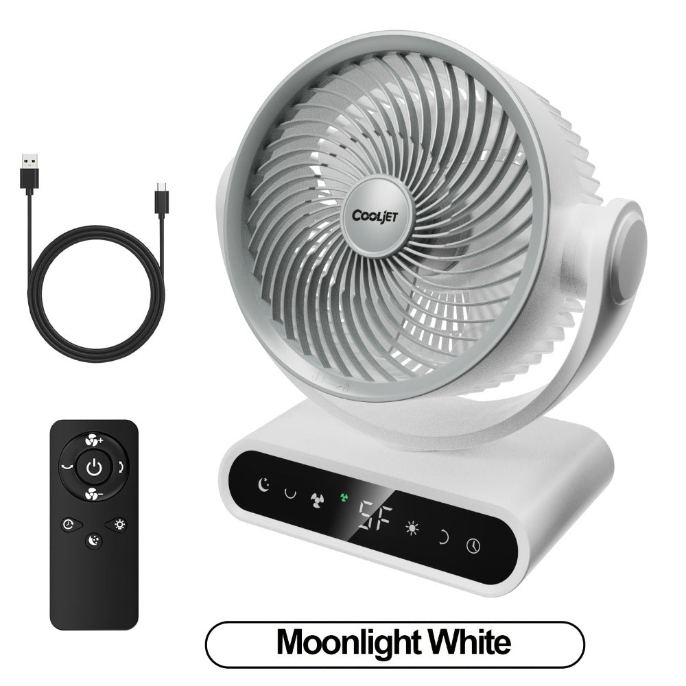 Camping Fan with LED Light Battery Powered 20000mAh 40000mAh 9-Inch 5-Speed Remote Control 90¡ã Tilt 120¡ã Oscillating Quiet Air Circulator for Outdoor Home