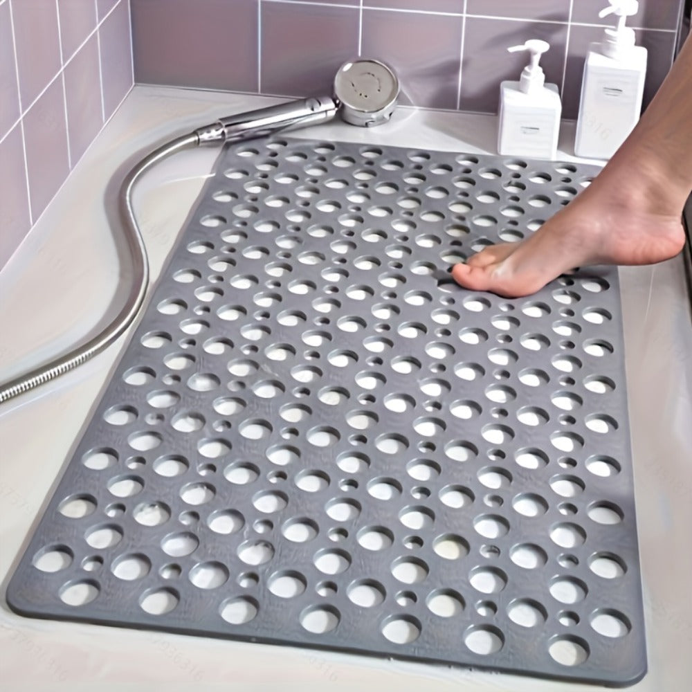 Non-Slip Bath Mat for Bathtub Shower with Suction Cups Extra Soft TPE Bathtub Mat Machine Washable Fast Draining Large 30x17 Inch Bathroom Mat for Tub