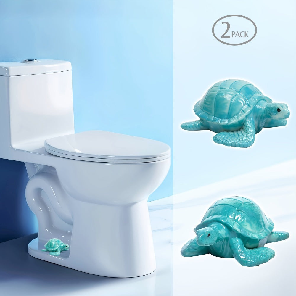 Decorative Toilet Bolt Covers Sea Turtle - 2pcs Cute Coastal Bathroom Decor Toilet Bolt Caps, Easy Install Fun Bathroom Accessories, Toilet Screw Cover Replacement Parts, Blue & Green Options