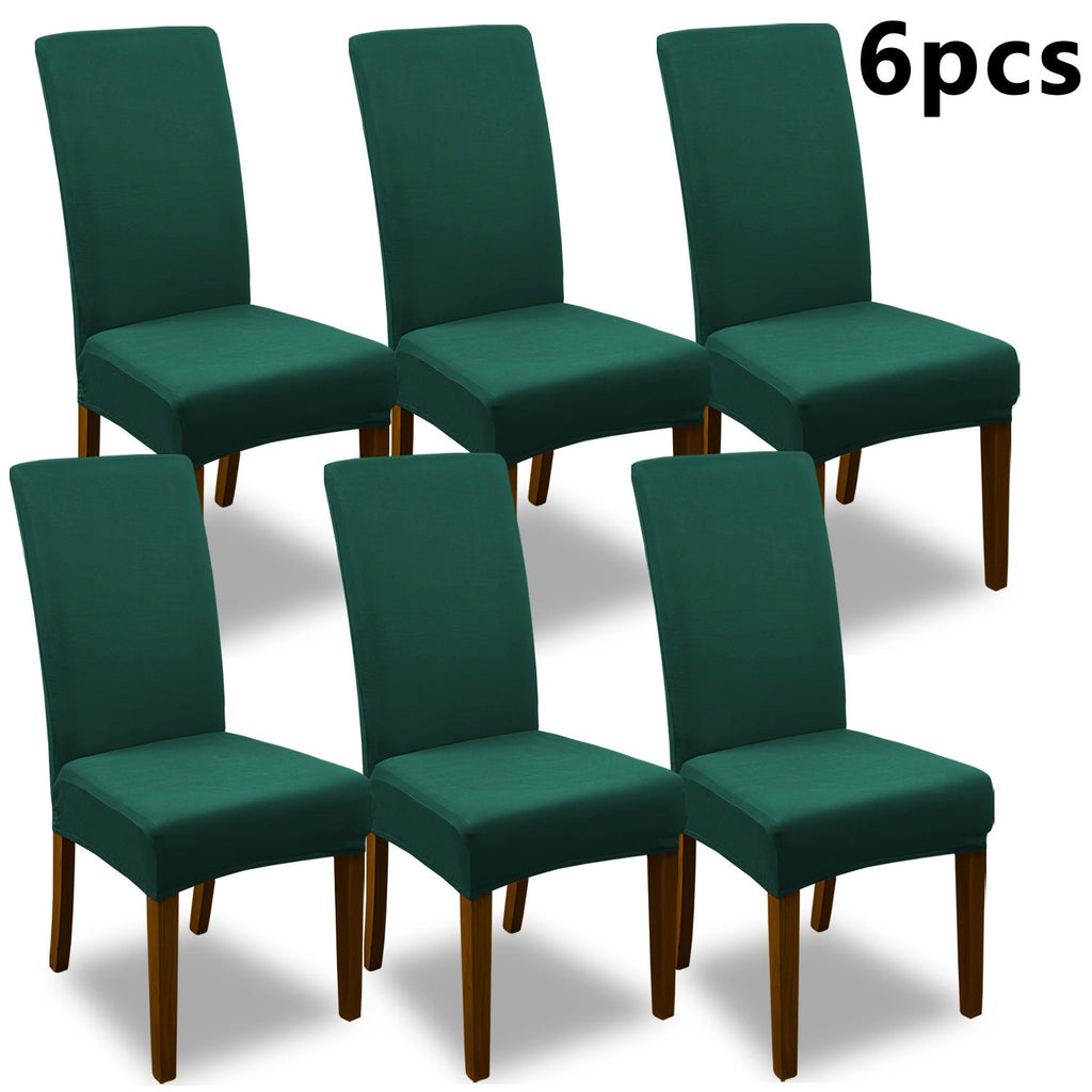Stretch Dining Chair Covers Set | Elastic Jacquard Slipcovers for Dining Room Kitchen Wedding Office, 4pcs or 6pcs, 9 Colors, Washable Furniture Protector