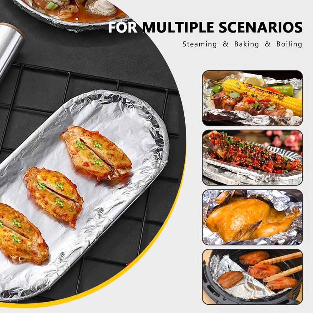 Heavy Duty Aluminum Foil Roll 12 Inch Wide 30 Sq Ft for Restaurant Food Packaging Grilling Cooking