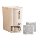 Rice Storage Container Airtight Sealed Moisture-Proof Insect-Proof Food Grade PET Grain Bin with Measuring Cup Flip-Top Lid 11lbs 22lbs White Transparent