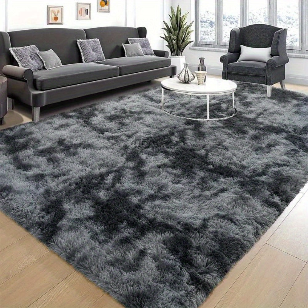 Gradient Color Soft Area Rug - Washable Anti-Slip Shaggy Fluffy Carpet for Living Room & Bedroom | Modern Machine-Made Floor Mat in Extra Large Sizes | Cozy Plush Rug in Multiple Colors