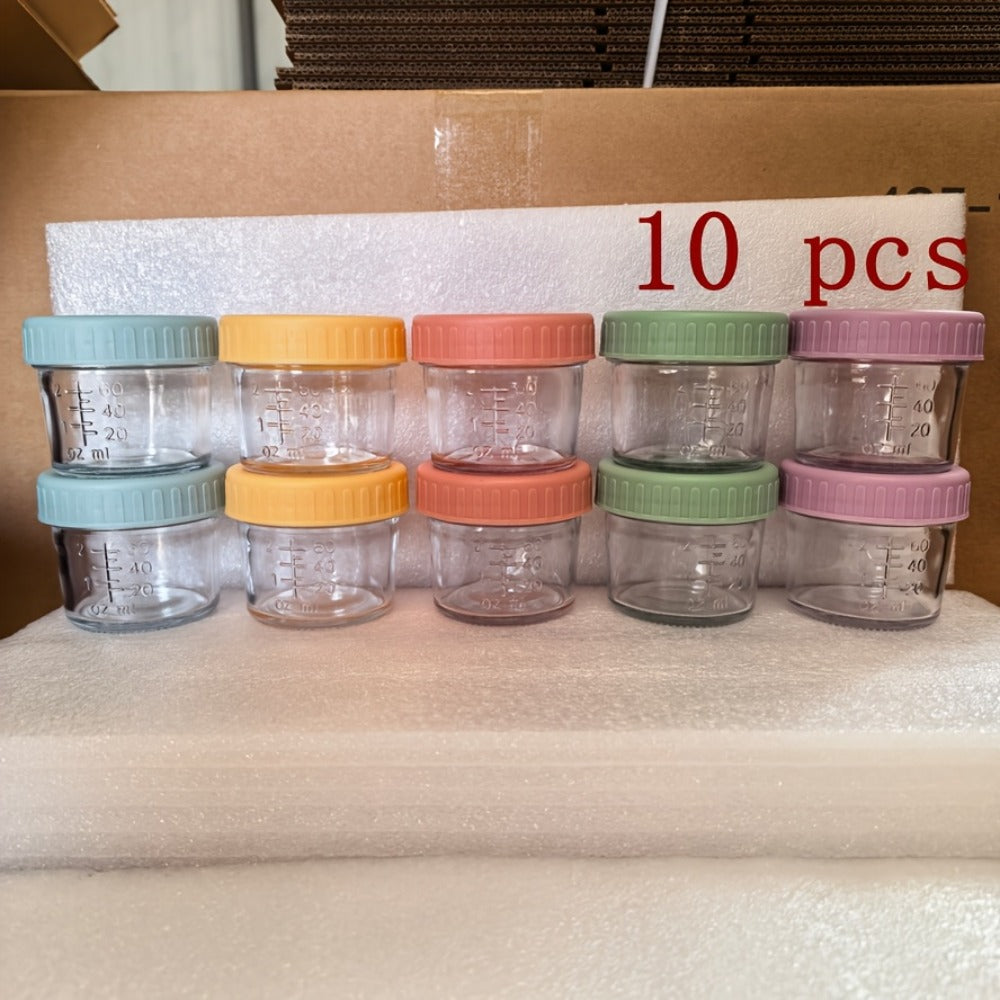 4oz Glass Food Storage Jars with Lids - 6pcs/10pcs Mini Mason Jars Microwave Dishwasher Freezer Safe for Jam Jelly Honey Spice Pickling Dessert Baby Food