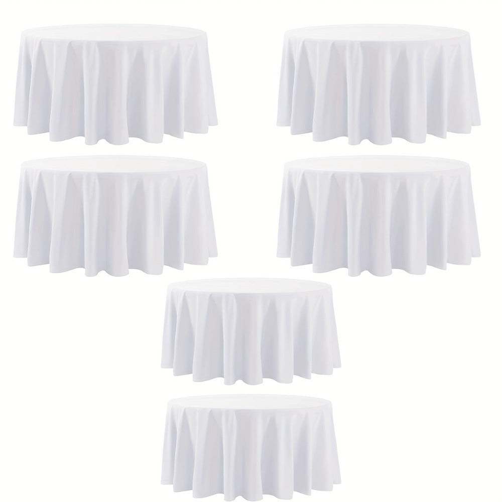 120 Inch Round Tablecloth Bulk Pack ¨C Wrinkle-Free Table Cover for Wedding, Party, Christmas & Halloween, Black or White (6/12/18 Pack)